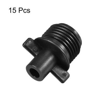 Harfington Uxcell Barb Drip Pipe Connector G1/2 Male Thread 6mm OD Hose Fitting Plastic 15pcs