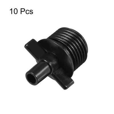 Harfington Uxcell Barb Drip Pipe Connector G1/2 Male Thread 5/7.5mm Hose Fitting Plastic 10pcs