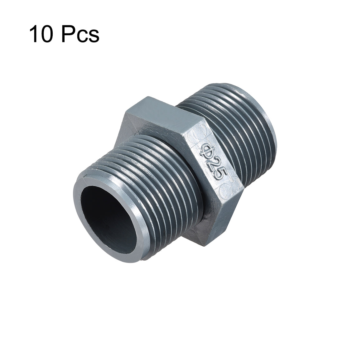 uxcell Uxcell Pipe Fittings Connector G3/4xG3/4 Male Thread Adapter Plastic Hex Connector 10pcs