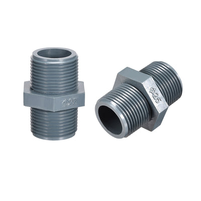 Harfington Uxcell Pipe Fittings Connector G3/4xG3/4 Male Thread Adapter Plastic Hex Connector 10pcs