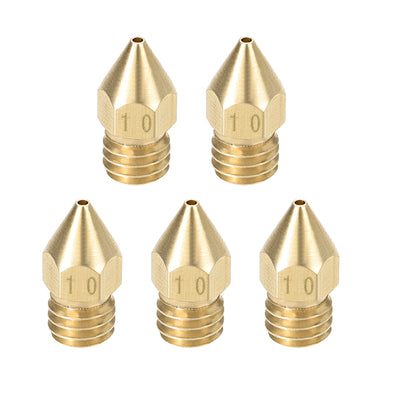 Harfington Uxcell 1mm 3D Printer Nozzle, Fit for MK8, for Filament Brass 5pcs