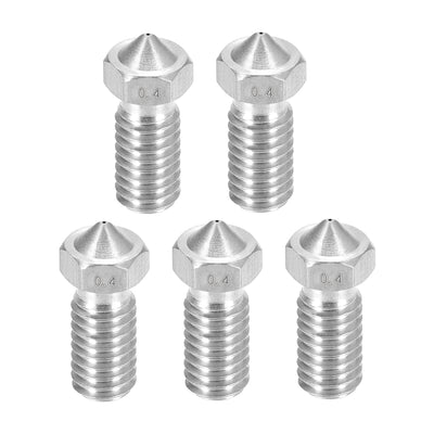 uxcell Uxcell 0.4mm 3D Printer Nozzle, Fit for V6, for 1.75mm Filament Stainless Steel 5pcs