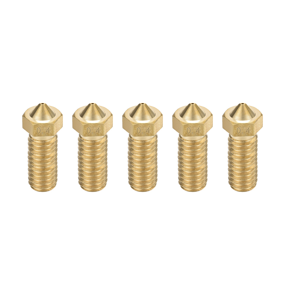 uxcell Uxcell 3D Printer Nozzle Fit for V6,for 1.75mm Filament Brass,0.4mm - 1.2mm Total 5pcs
