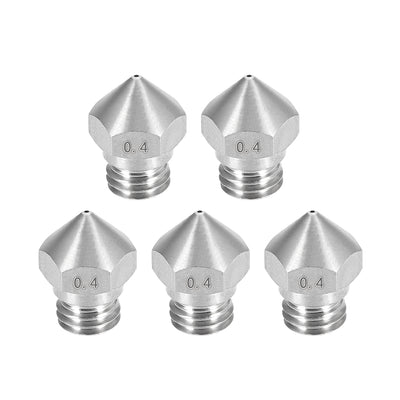 Harfington Uxcell 0.4mm 3D Printer Nozzle, Fit for MK10, for 1.75mm Filament Stainless Steel 5pcs