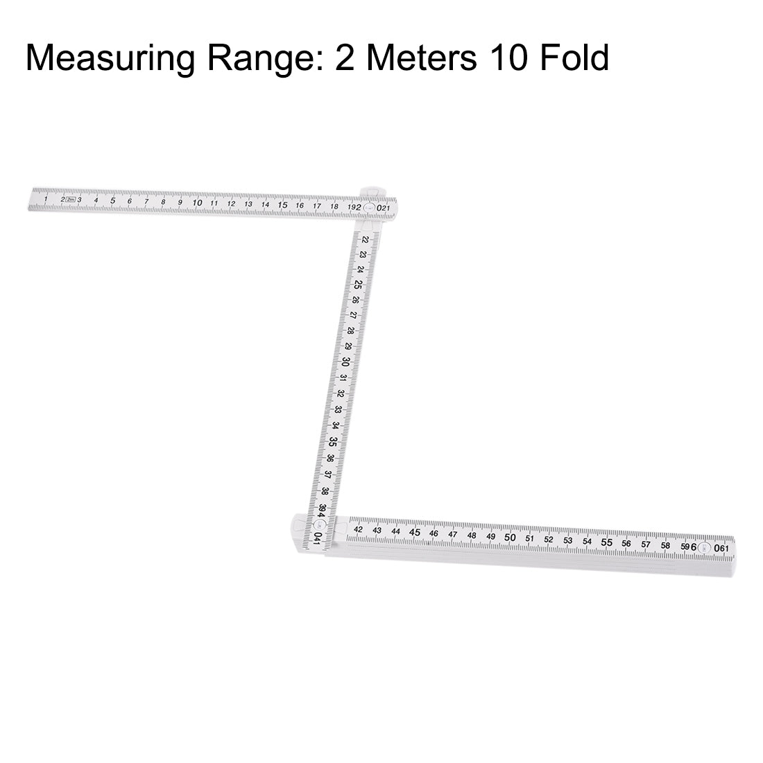 uxcell Uxcell Folding Ruler 2 Meters 10 Fold Metric Measuring Tool ABS for Woodworking Engineer White