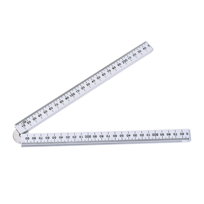 Harfington Uxcell Folding Ruler 100cm 4 Fold Metric Measuring Tool ABS for Woodworking Engineer White