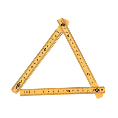 Harfington Uxcell Folding Ruler 100cm 6 Fold Metric Measuring Tool ABS for Woodworking Engineer Yellow
