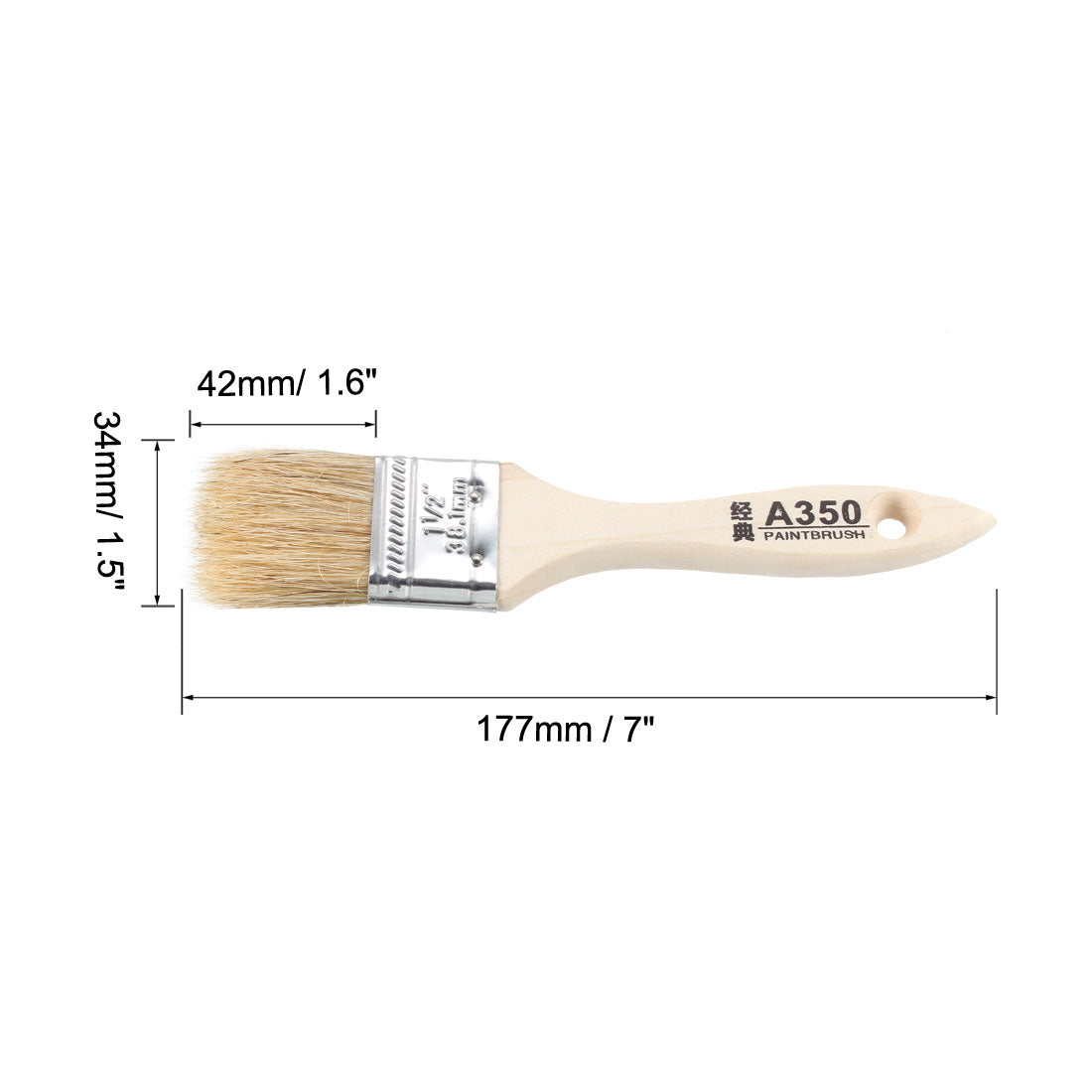 uxcell Uxcell 1.5 Inch Chip Paint Brush Synthetic Bristle with Wooden Handle for Wall Treatment 2pcs