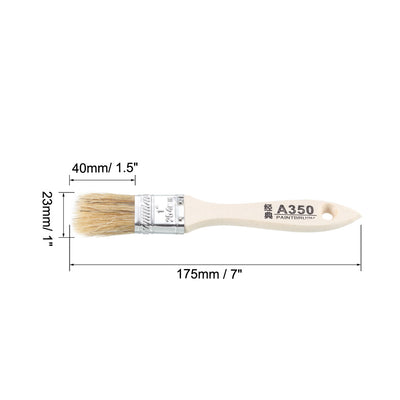 Harfington Uxcell 1 Inch Chip Paint Brush Synthetic Bristle with Wooden Handle for Wall Treatment 2pcs
