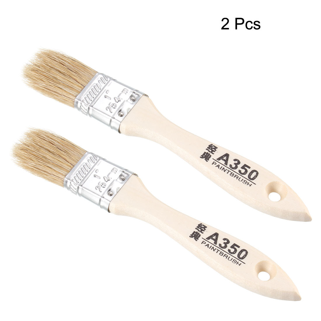 uxcell Uxcell 1 Inch Chip Paint Brush Synthetic Bristle with Wooden Handle for Wall Treatment 2pcs