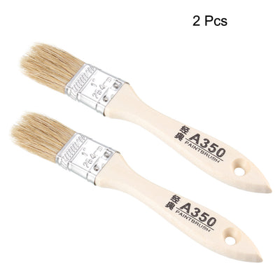 Harfington Uxcell 1 Inch Chip Paint Brush Synthetic Bristle with Wooden Handle for Wall Treatment 2pcs