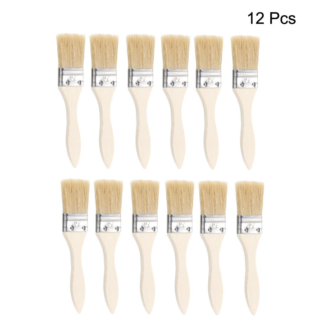 uxcell Uxcell 1.5 Inch Chip Paint Brush Synthetic Bristle with Wood Handle for Wall Treatment 12pcs