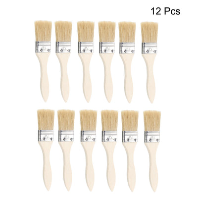 Harfington Uxcell 1.5 Inch Chip Paint Brush Synthetic Bristle with Wood Handle for Wall Treatment 12pcs