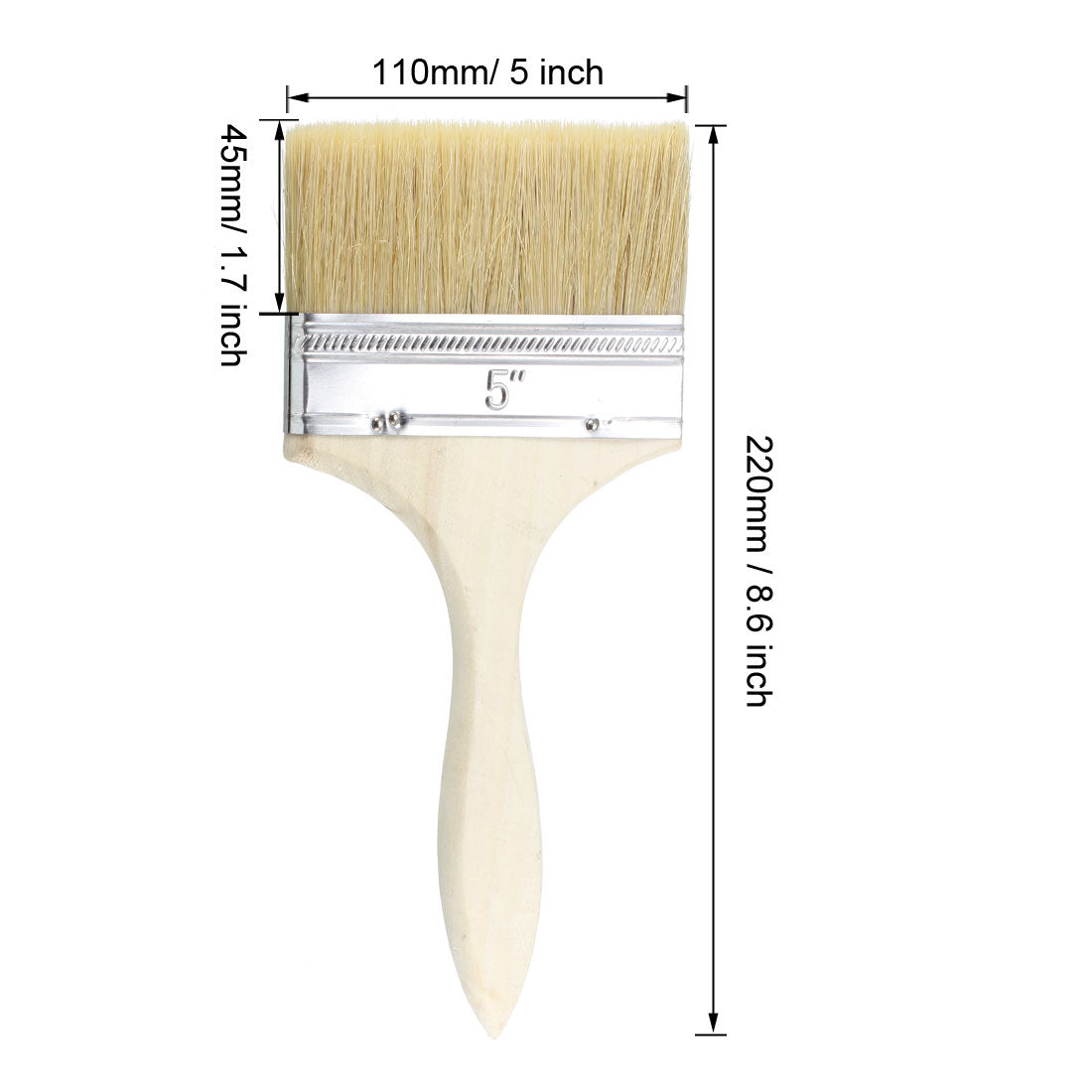 uxcell Uxcell 5 Inch Chip Paint Brush Synthetic Bristle with Wooden Grip for Wall Treatment