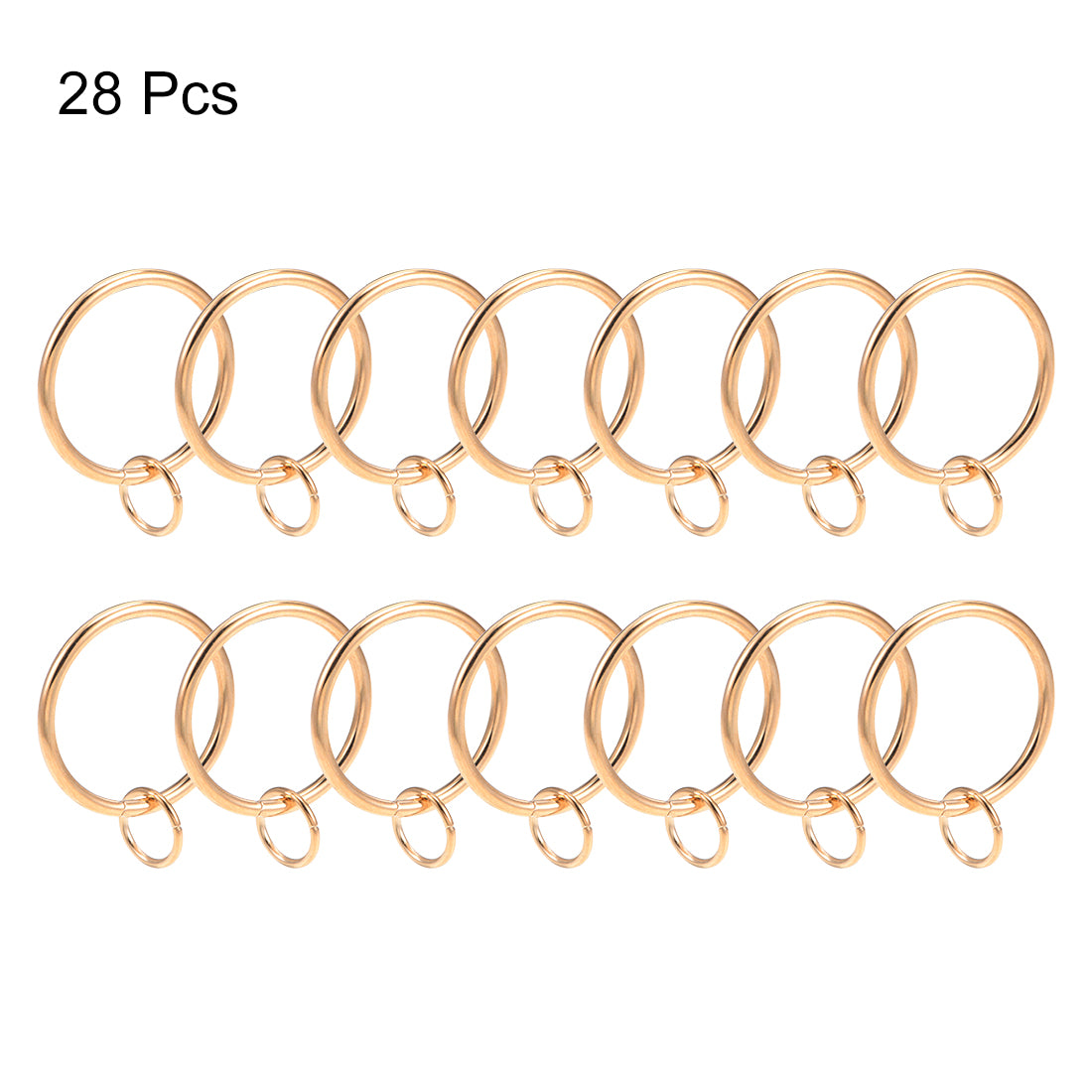 uxcell Uxcell Curtain Ring Metal 37mm Inner Dia Drapery Ring Light Gold Tone 28 Pcs