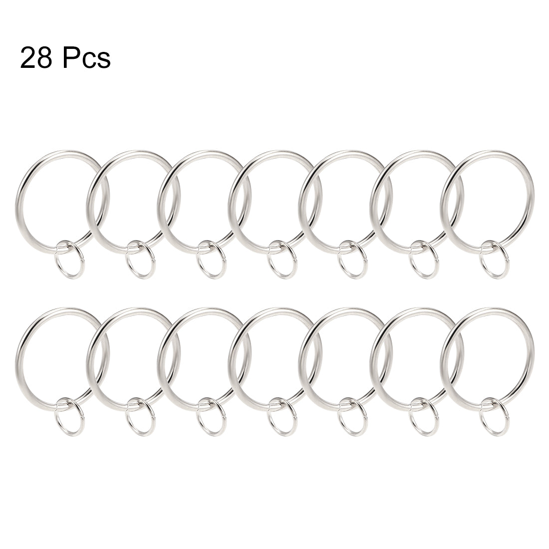 uxcell Uxcell Curtain Rings Metal 37mm Inner Dia Drapery Ring for Curtain Rods Silver Tone 28 Pcs