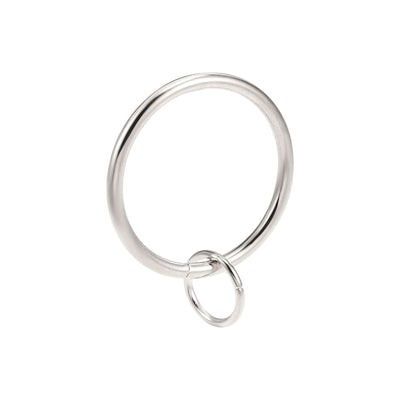 Harfington Uxcell Curtain Rings Metal 37mm Inner Dia Drapery Ring for Curtain Rods Silver Tone 28 Pcs