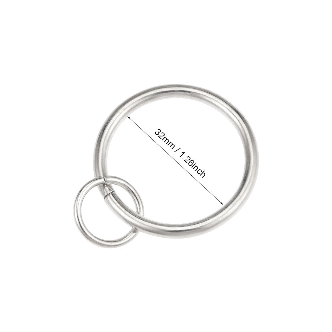 uxcell Uxcell Curtain Rings Metal 32mm Inner Dia Drapery Ring for Curtain Rods Silver Tone 28 Pcs