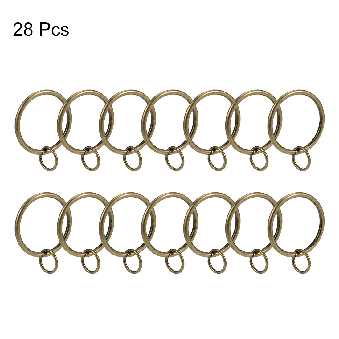 uxcell Uxcell Curtain Rings Metal 37mm Inner Dia Drapery Ring for Curtain Rods Bronze 28 Pcs