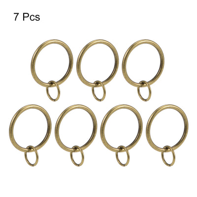 Harfington Uxcell Curtain Ring Metal 32mm Inner Dia Drapery Ring for Curtain Rods Bronze 7 Pcs