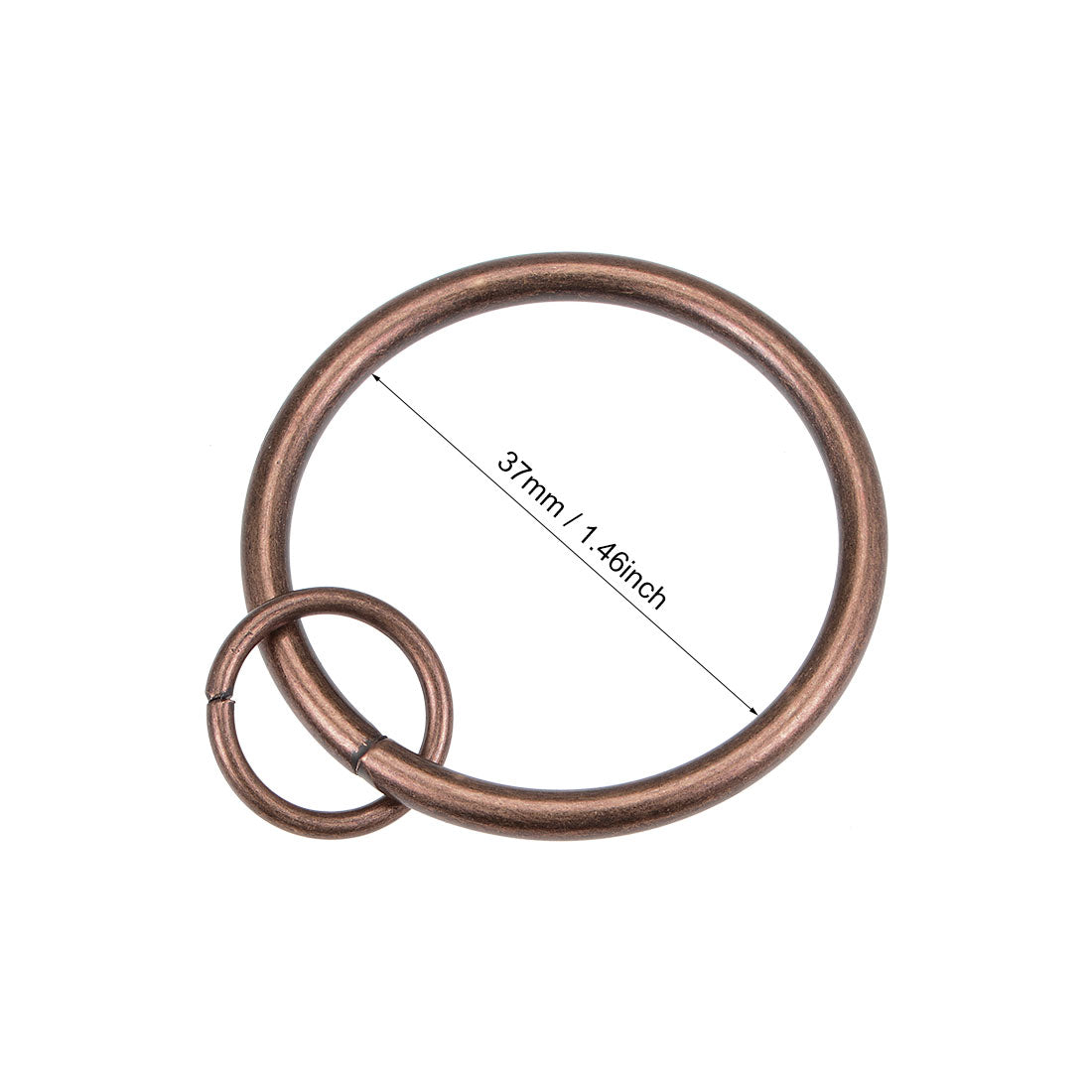 uxcell Uxcell Curtain Ring Metal 37mm Inner Dia Drapery Ring for Curtain Rods Copper 28 Pcs