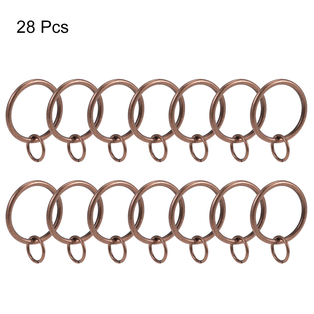 uxcell Uxcell Curtain Ring Metal 32mm Inner Dia Drapery Ring for Curtain Rods Copper 28 Pcs
