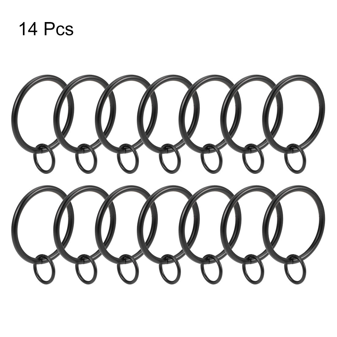 uxcell Uxcell Curtain Ring Metal 37mm Inner Dia Drapery Ring for Curtain Rods Black 14 Pcs