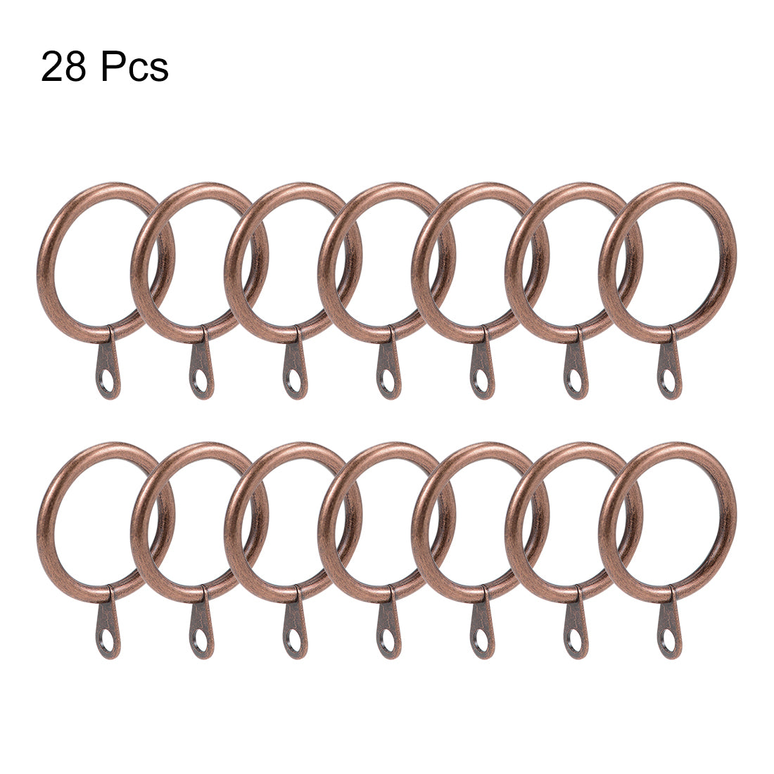uxcell Uxcell Curtain Rings Metal 28mm Inner Dia Drapery Ring for Curtain Rods Copper 28 Pcs