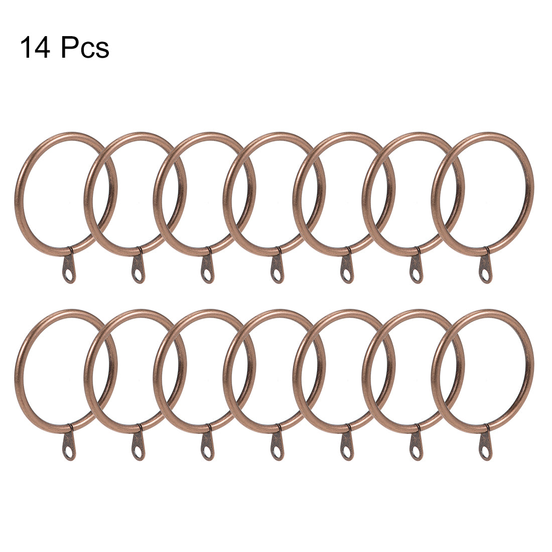 uxcell Uxcell Curtain Rings Metal 45mm Inner Dia Drapery Ring for Curtain Rods Copper 14 Pcs