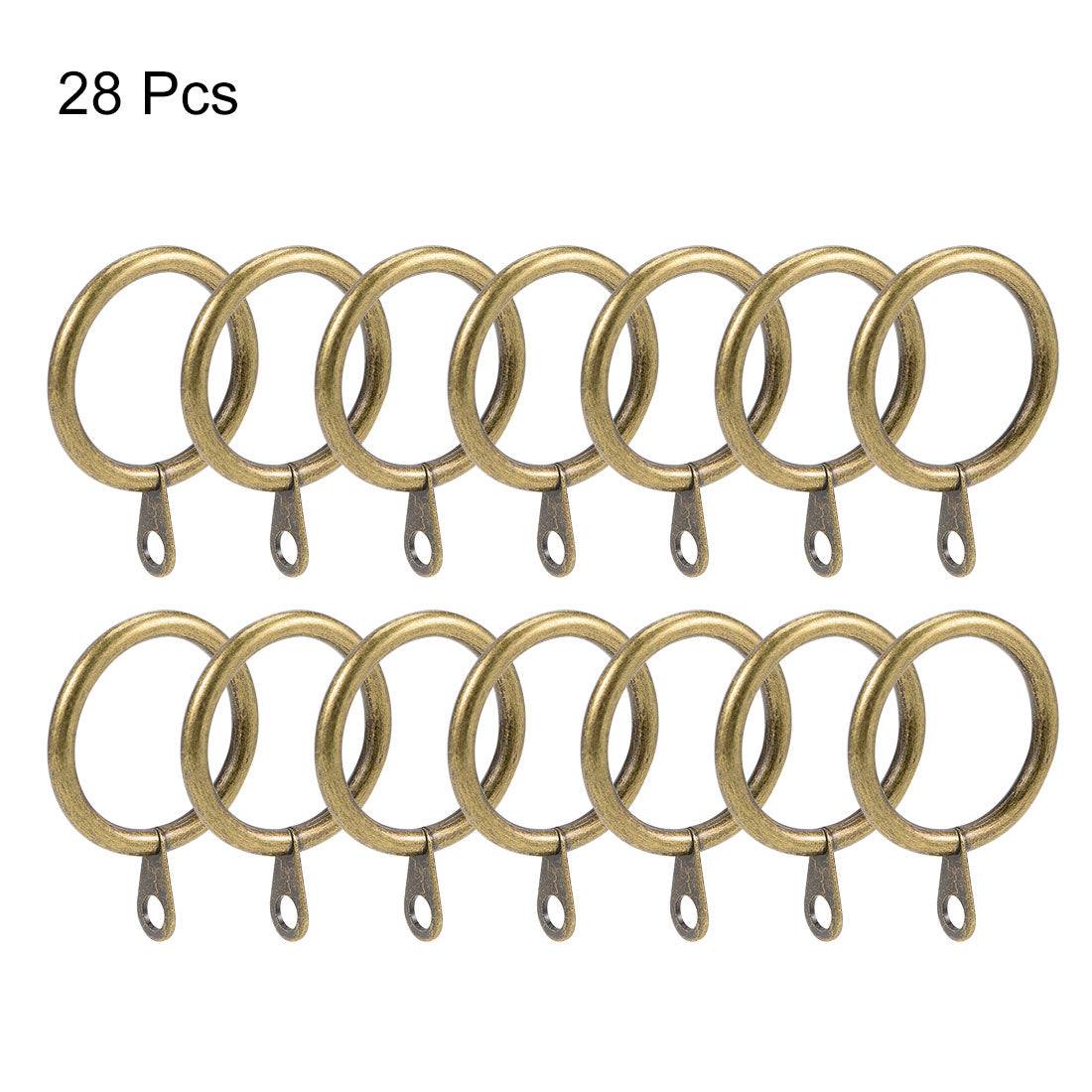 uxcell Uxcell Curtain Rings Metal 28mm Inner Dia Drapery Ring for Curtain Rods Bronze 28 Pcs