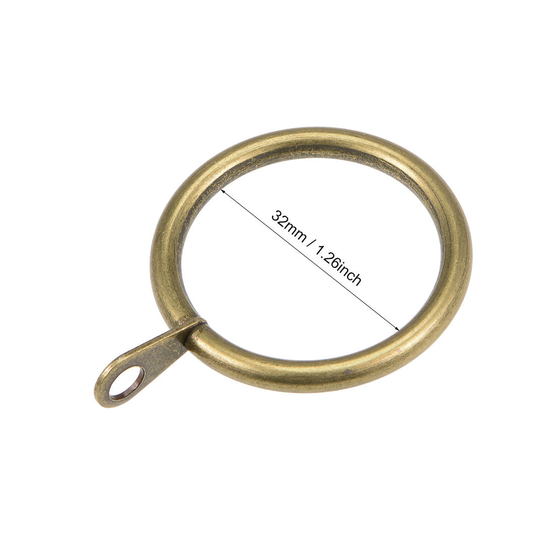 uxcell Uxcell Curtain Ring Metal 32mm Inner Dia Drapery Ring for Curtain Rods Bronze 14 Pcs