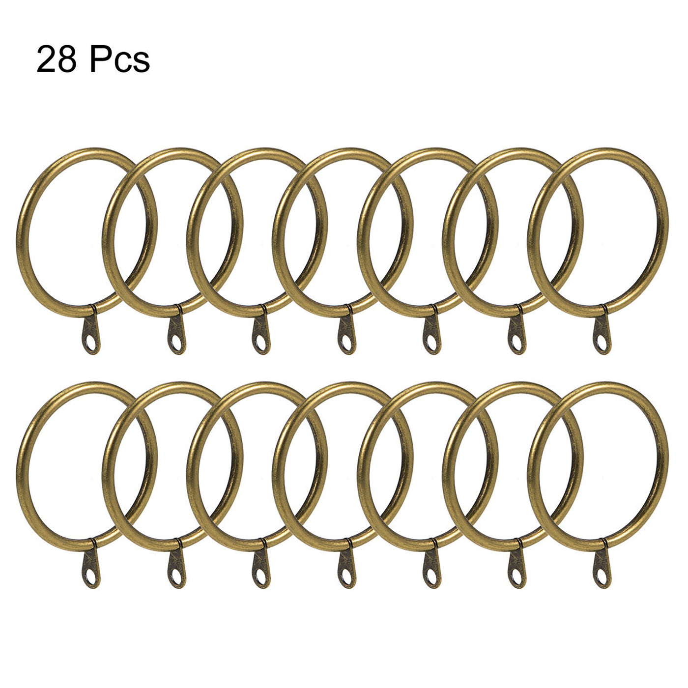 uxcell Uxcell Curtain Rings Metal 45mm Inner Dia Drapery Ring for Curtain Rods Bronze 28 Pcs