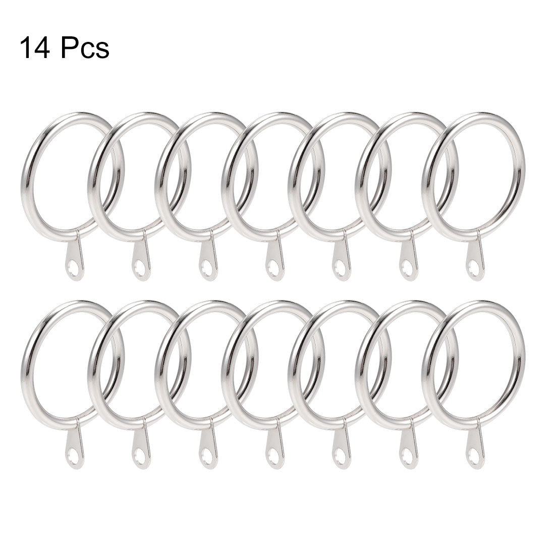 uxcell Uxcell Curtain Rings Metal 32mm Inner Dia Drapery Ring for Curtain Rods Silver Tone 14 Pcs