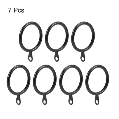 Harfington Uxcell Curtain Rings Metal 32mm Inner Dia Drapery Ring for Curtain Rods Black 7 Pcs