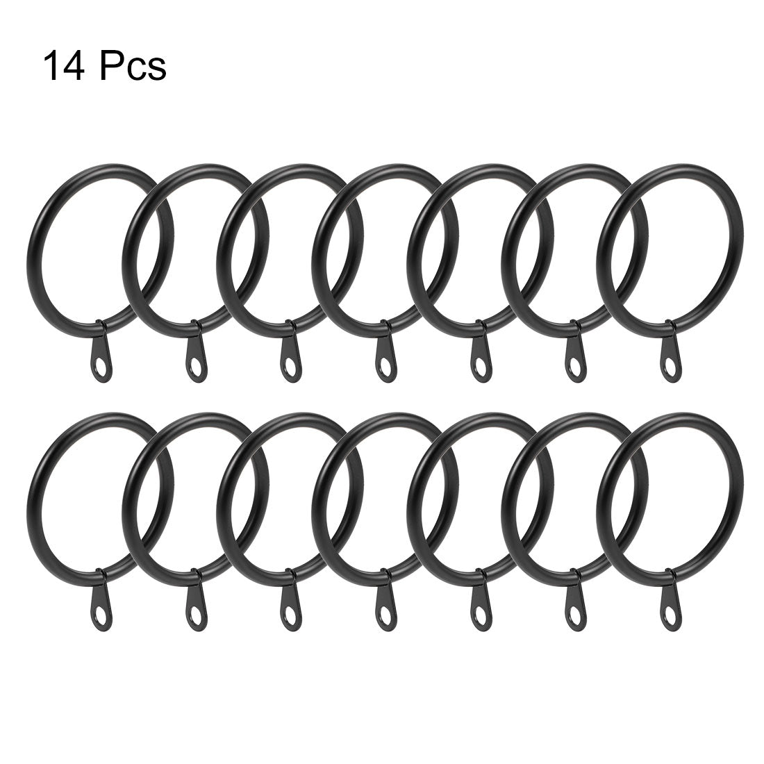 uxcell Uxcell Curtain Rings Metal 38mm Inner Dia Drapery Ring for Curtain Rods Black 14 Pcs