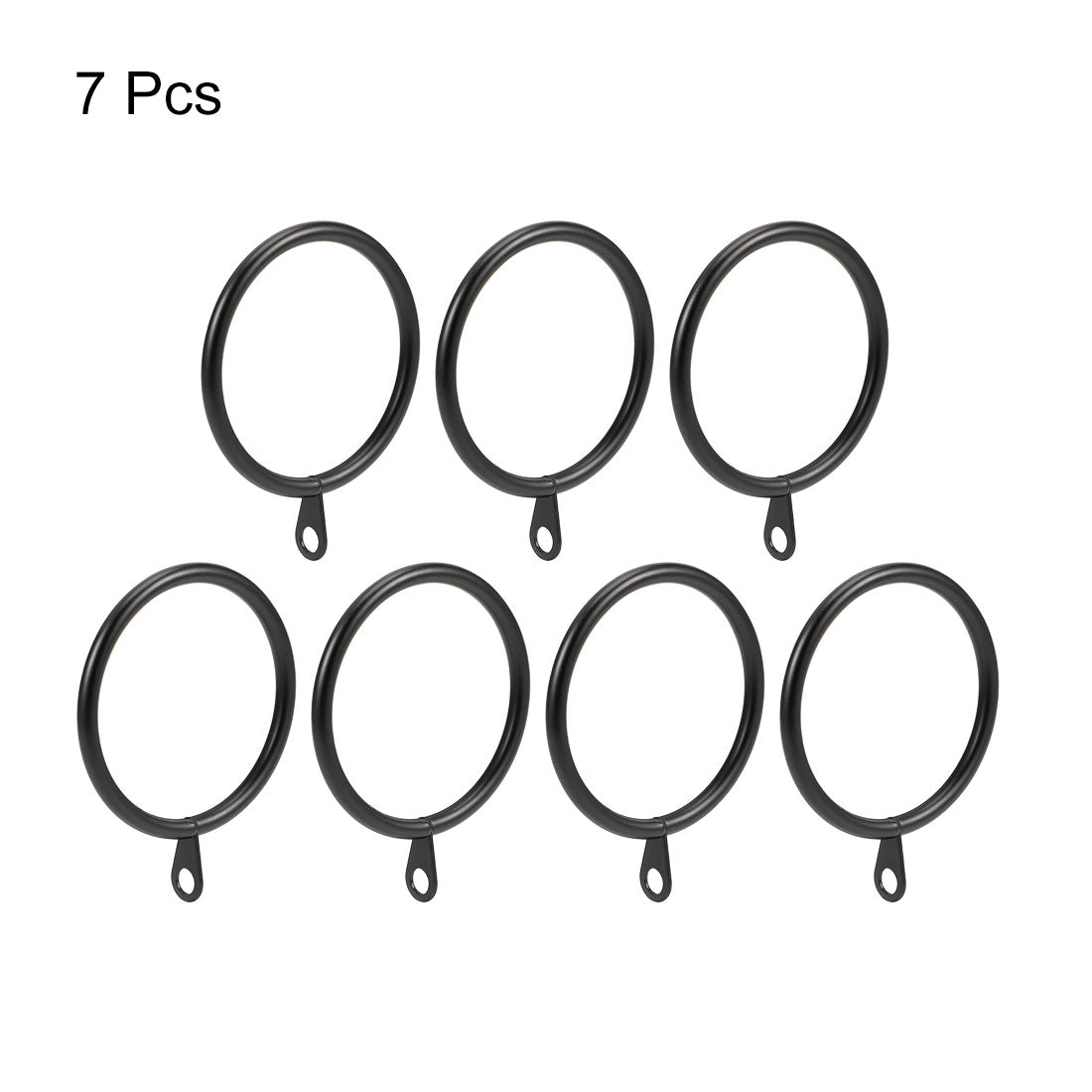 uxcell Uxcell Curtain Rings Metal 45mm Inner Dia Drapery Ring for Curtain Rods Black 7 Pcs
