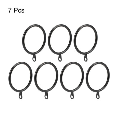 Harfington Uxcell Curtain Rings Metal 45mm Inner Dia Drapery Ring for Curtain Rods Black 7 Pcs