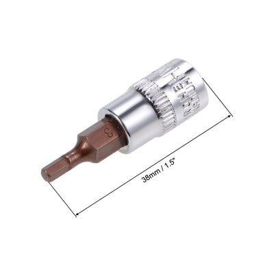 Harfington Uxcell Hex Bit Socket, S2 Steel Bits CR-V Sockets for Hand Use Only