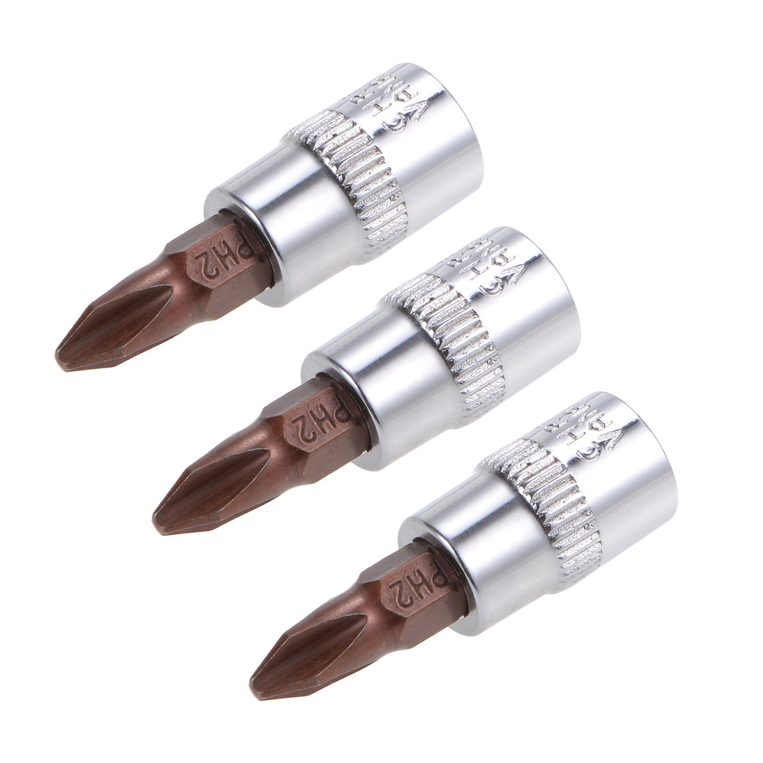 Uxcell 3 Pcs 1/4" Drive x PH2 Phillips Bit Socket, Standard Metric, S2 ...