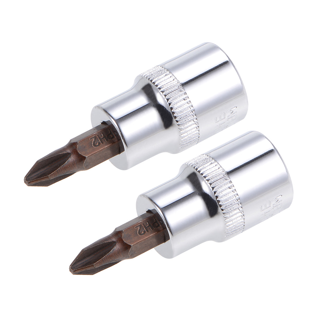 Uxcell 2 Pcs 3/8" Drive x PH2 Phillips Bit Socket, Standard Metric, S2 ...