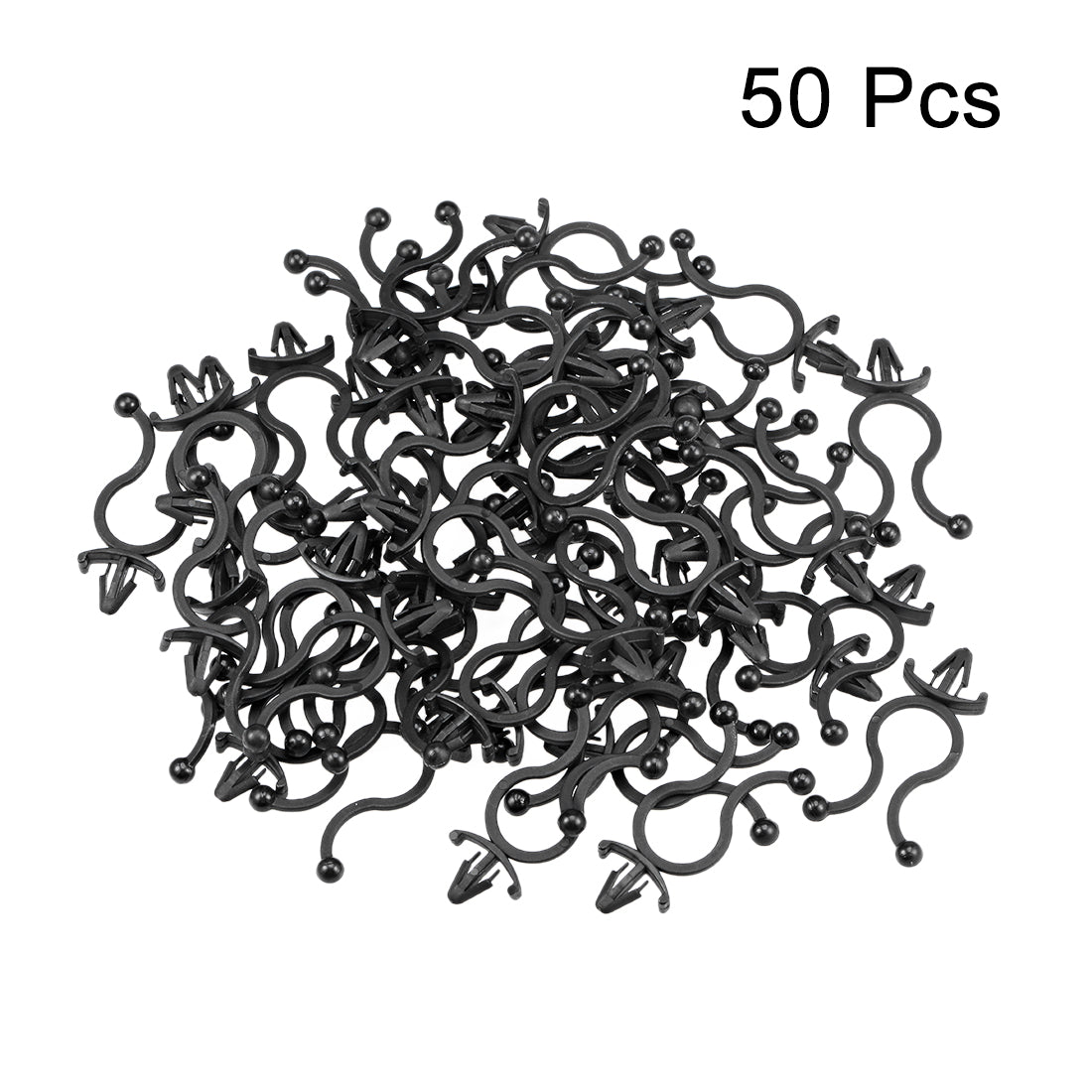 uxcell Uxcell Twist Lock Cable Wire Ties Nylon U Shape Save Place 10mm Dia Black 50pcs