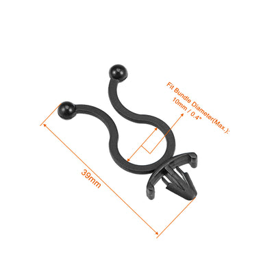 Harfington Uxcell Twist Lock Cable Wire Ties Nylon U Shape Save Place 10mm Dia Black 100pcs