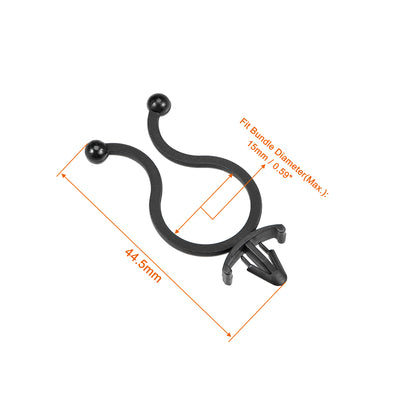 Harfington Uxcell Twist Lock Cable Wire Ties Nylon U Shape Save Place 15mm Dia Black 50pcs
