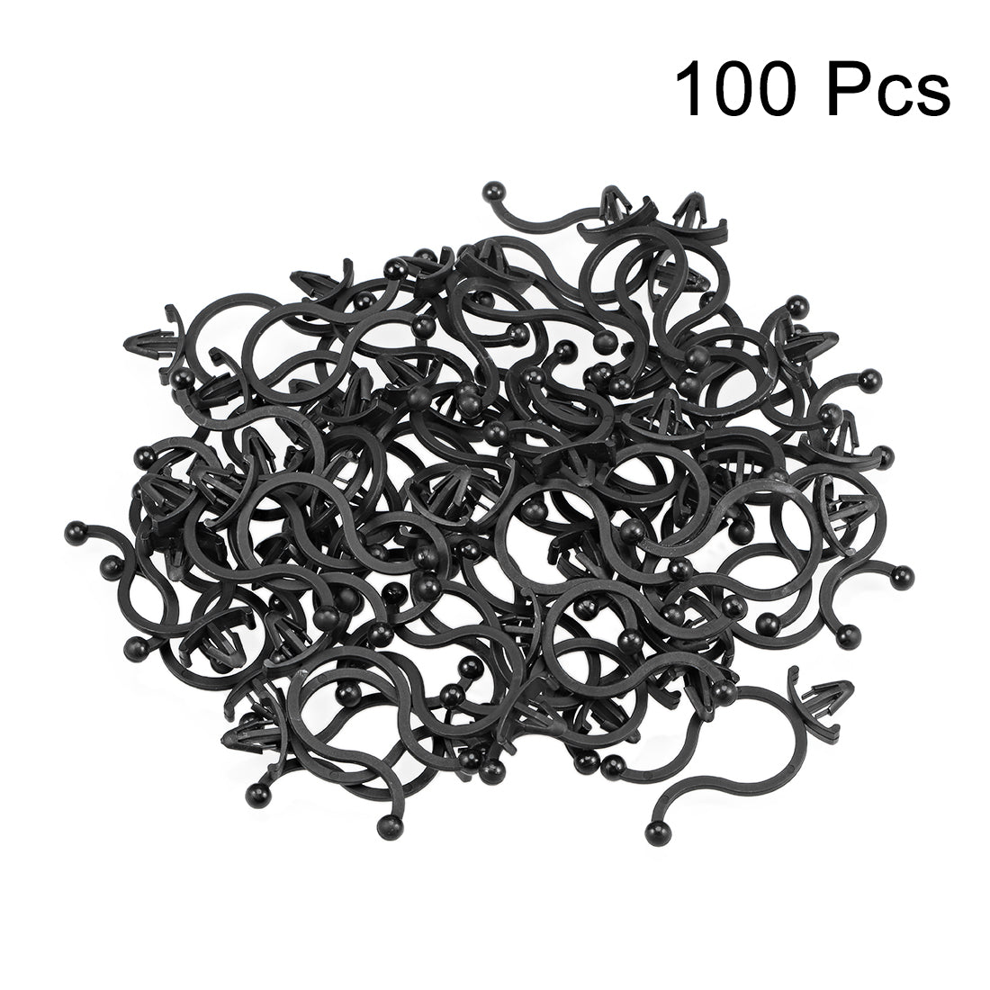 uxcell Uxcell Twist Lock Cable Wire Ties Nylon U Shape Save Place 15mm Dia Black 100pcs