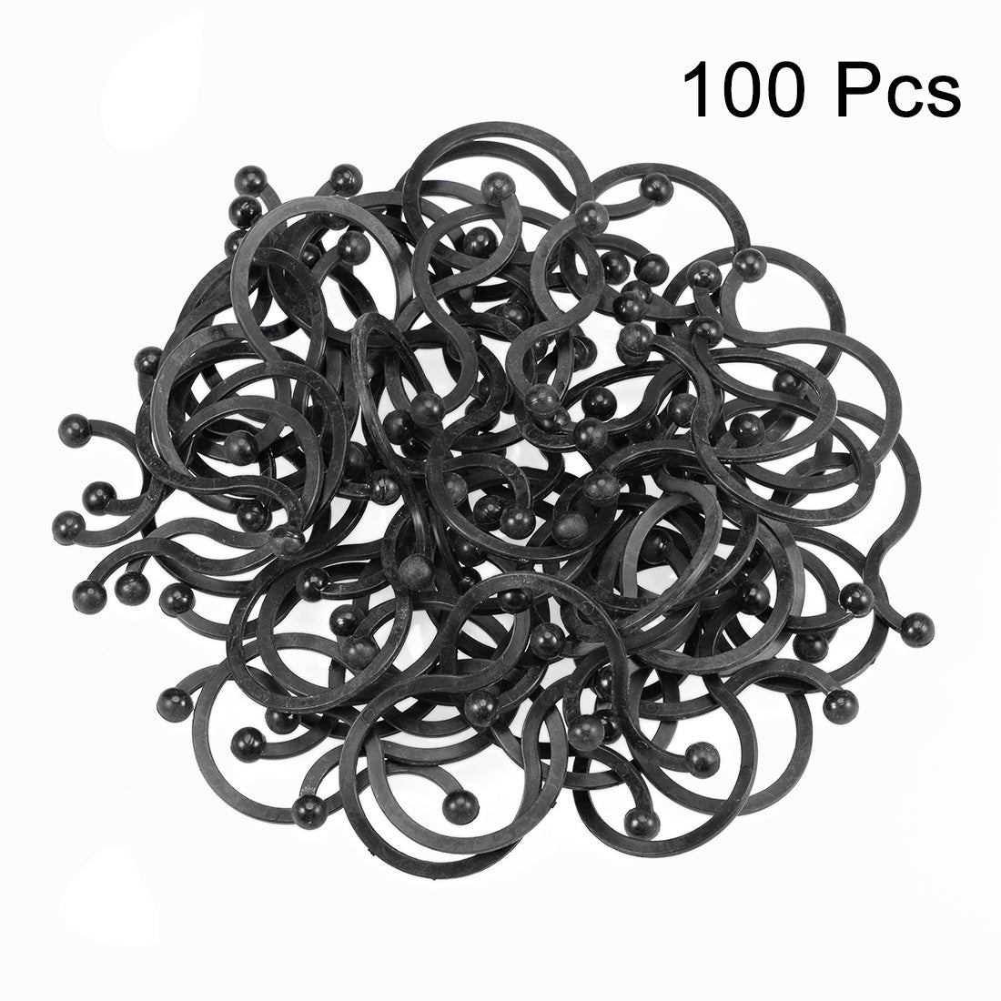 uxcell Uxcell Twist Lock Cable Wire Ties Nylon U Shape Save Place 18mm Dia Black 100pcs
