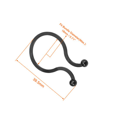Harfington Uxcell Twist Lock Cable Wire Ties Nylon U Shape Save Place 18mm Dia Black 100pcs