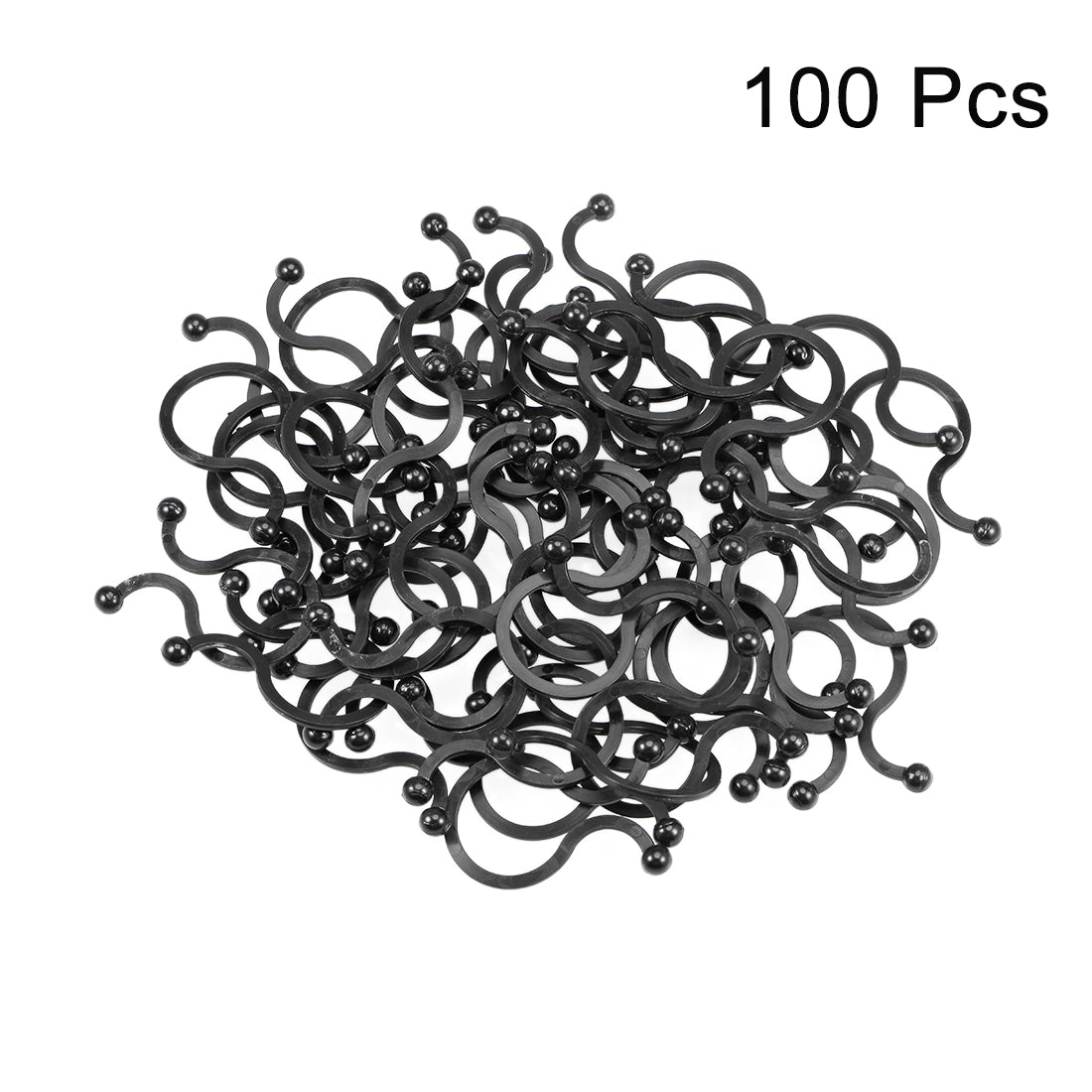 uxcell Uxcell Twist Lock Cable Wire Ties Nylon U Shape Save Place 22mm Dia Black 100pcs