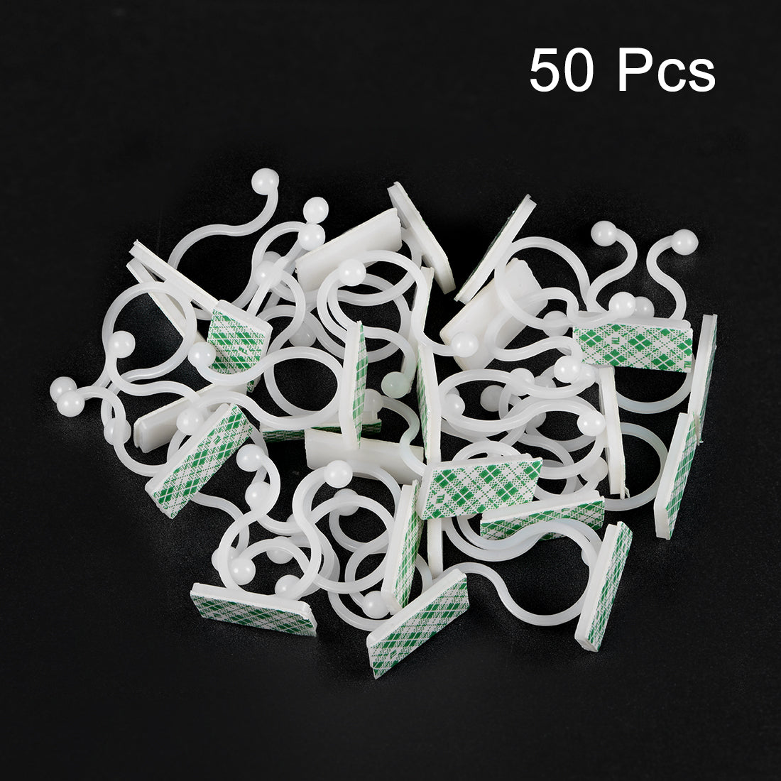 uxcell Uxcell Twist Lock Cable Wire Ties with Sticker Nylon U Shape Save Place 16mm Dia White 50pcs