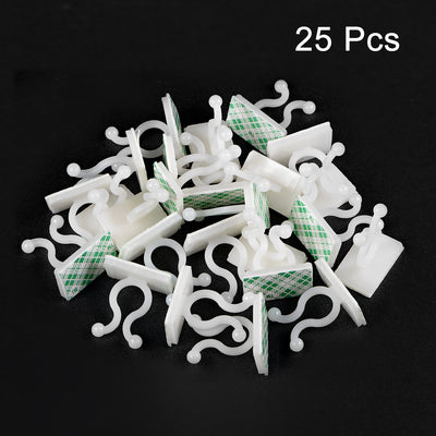 Harfington Uxcell Twist Lock Cable Wire Ties with Sticker Nylon U Shape Save Place 7.5mm Dia White 25pcs