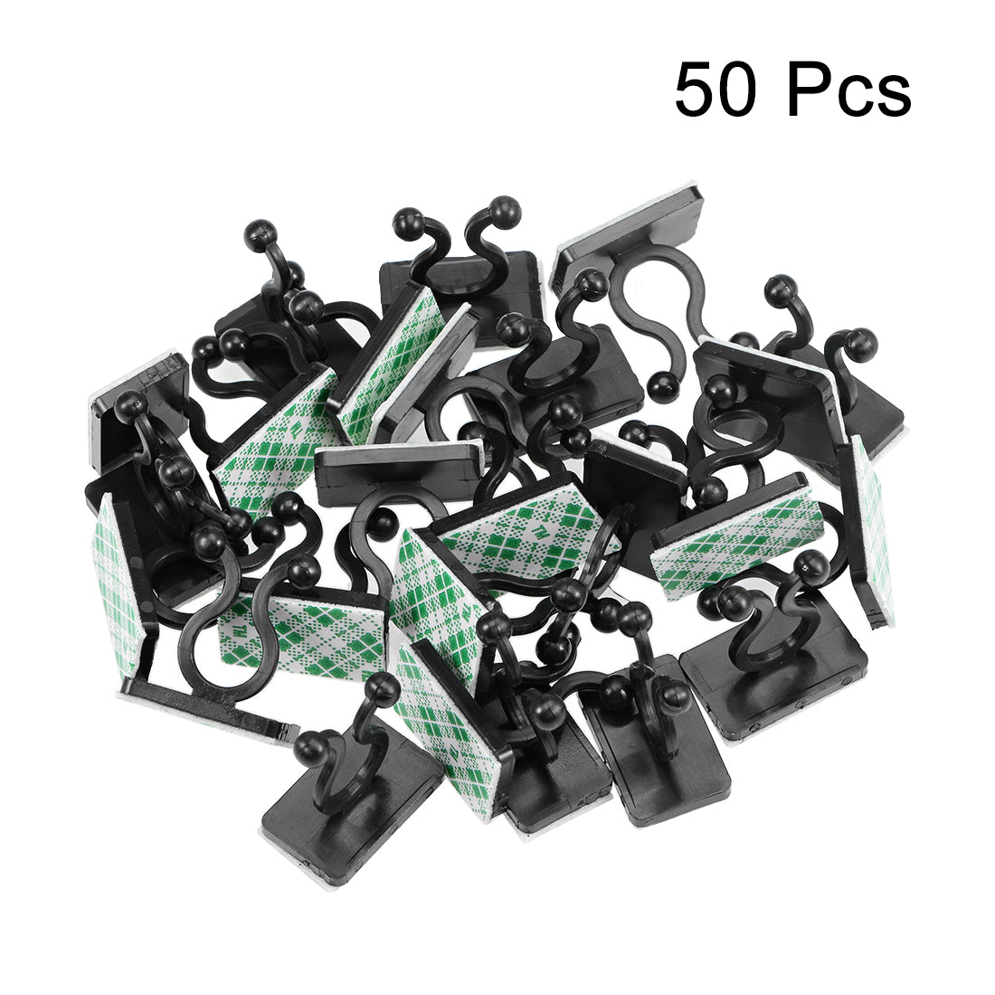uxcell Uxcell Twist Lock Cable Wire Ties with Sticker Nylon U Shape Save Place 7mm Dia Black 50pcs